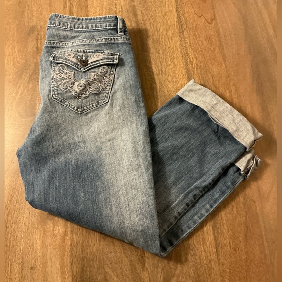 Apt. 9 Denim - Bling cuffed cropped jeans